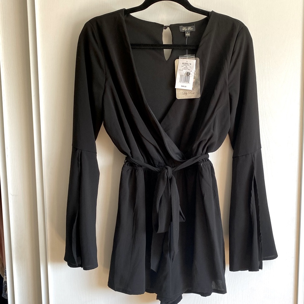 Lily Rose black shorts romper